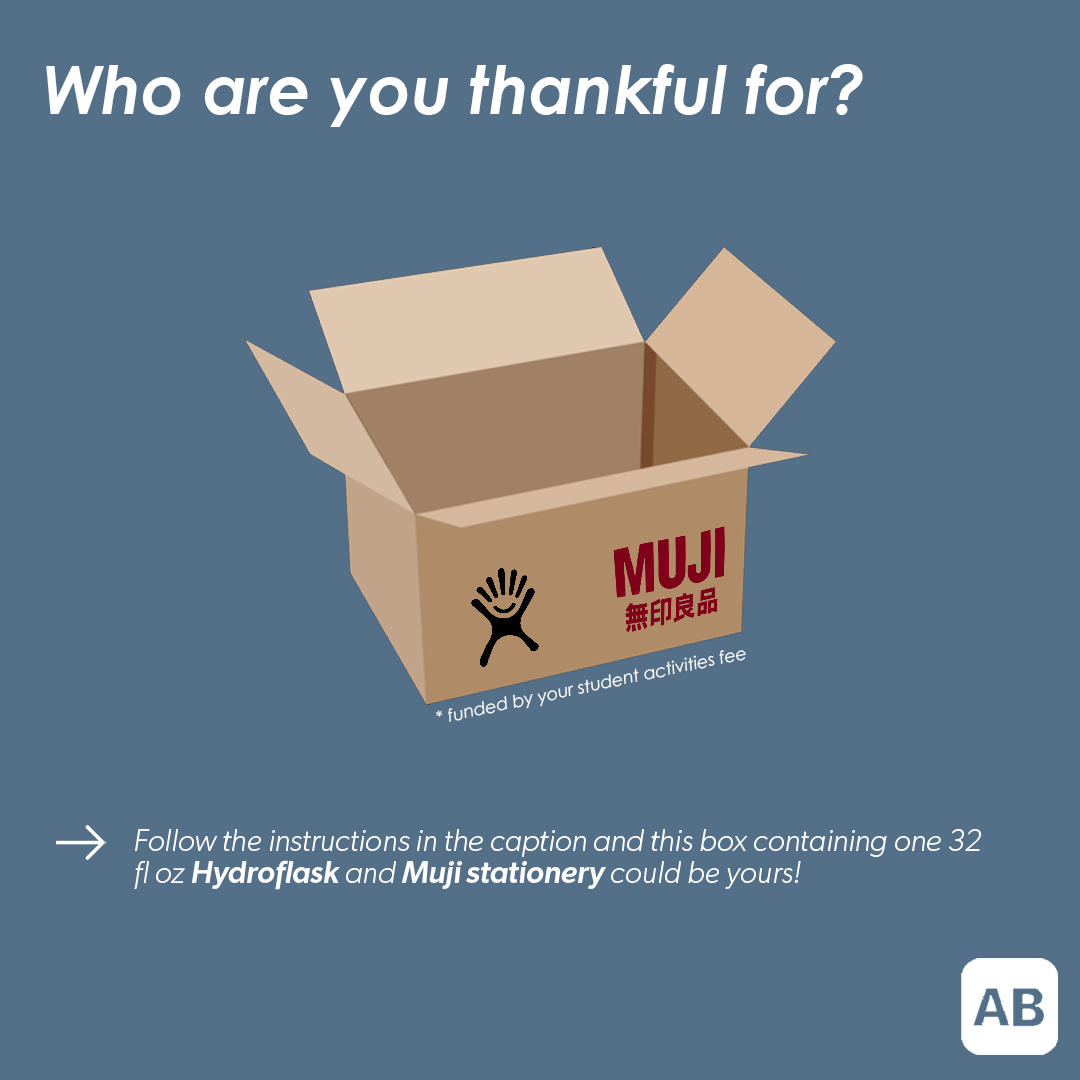 Poster made for AB giveaways in which a set of Hydroflask and Muji merchandise were given away.