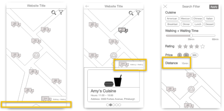 changes we made to our wireframes